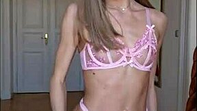 blonde model tries camera debut with pretty look