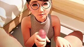 Amateur Asian petite girl gives handjob in POV to Amelialtie in part 3