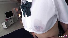 japanese teen step-sister contrasts tight pussy in uncensored jav creampie roleplay