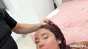 open your mouth slut, we're choking and spanking your skinny latina ass in this rough interracial threesome.