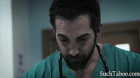 i can't believe this perverted doctor is probing my tight vagina like that, arya fae style, with his big cock choking me outdoors