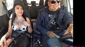 Casting skinny tattooed latina baby kat with fake tits in bedroom interview by luis garay