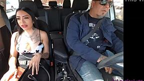 Casting skinny tattooed latina baby kat with fake tits in bedroom interview by luis garay