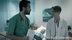 i can't believe this perverted doctor is probing my tight vagina like that, arya fae style, with his big cock choking me outdoors