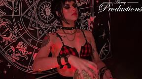 gothic latina teen in cowgirl and doggystyle with boyfriend for cumshot facial