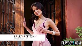 Petite Latina Milf Babe Salena Storm Strips Nude