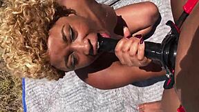 Oh man, Pornstar Porsha Carrera whips out her big strapon to dominate Nina Rivera outdoors! 🍆💦