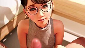 Amateur Asian petite girl gives handjob in POV to Amelialtie in part 3