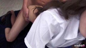 japanese teen step-sister contrasts tight pussy in uncensored jav creampie roleplay