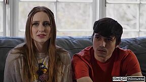 What if this petite brunette teen with small tits gets paid for a threesome involving deepthroat and hairy pussy licking from an old guy