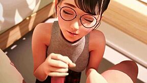 Amateur Asian petite girl gives handjob in POV to Amelialtie in part 3