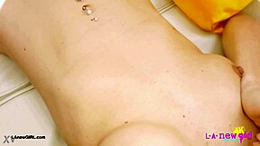 Will This Glamorous Blonde Muse Tempt You With Her Sexy Petite Body On The Sofa?