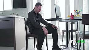 latina teen babysitter comes to play while wife is away with husband