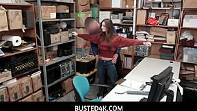 Busted4K - Shoplifter Kenzi Ryans Offers Intense Sex With Mall Cop To Escape Trouble