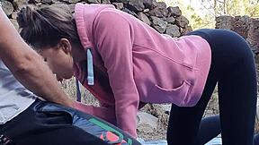 Brunette Teen Babe Enjoys Outdoor Fucking with Huge Cock in Deep Positions