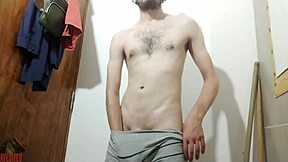 Felt Cute Might Delete Later Amateur Skinny Young Guy Masturbates Big Cock in Bathroom Solo!