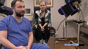 Dr tampa takes ava siren as corporate slave in backstage bdsm with blowjob face fucking spanking humiliation latex gloves and shaved pussy pov