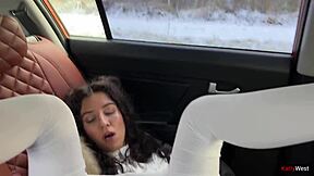 Katty West wants to fuck her boyfriend in a car publicly one last time before breaking up, with blowjob and doggystyle 😢