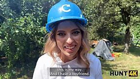 Sexy Fanta Sie Fucks with Old Hunter for Her Annual Salary in Public Outdoor Cheating Encounter