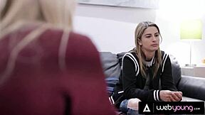 Conflicted Teen Kristen Scott Discovers Her Sexuality with Lesbian Petite Blonde Kenna James, Right?