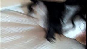 shy petite latina teen acts submissive in bondage roleplay while bound blindfolded and taking rough old guy sex