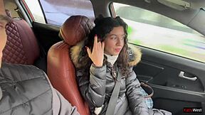 Katty West wants to fuck her boyfriend in a car publicly one last time before breaking up, with blowjob and doggystyle 😢