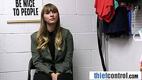 i caught this curvy thief in the shop and had to punish her with a deep search