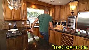 amateur teen rides huge black monster cock in hardcore interracial scene after pussy fingering until creampie