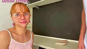 he wouldn't let her study, fucked the brazilian blonde's pussy and came on her face