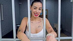 I catch this blonde Argentinean slut in my uniform as a Colombian cop. Then I fuck her at the station until she swallows all my cum with Jeanpauloficial and Sol Peterson.