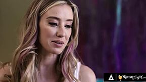 so stepmom penny barber catches kylie rocket, lexi lore, and haley reed in a wild threesome with scissoring and spanking