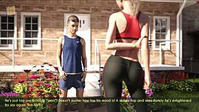 A wife and stepmother enjoy a casual jog together in the neighborhood