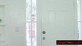 Oh wow, check out this vibrating ginger teen with those small tits!