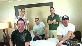 Young Brunette with Small Tits Enjoys Group Activities with Her Friends