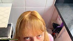 Caught that petite latina teen in kitchen bending over for doggystyle fuck with natural tits bouncing complete on red.