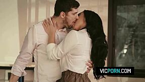 horny couple engages in intense rough sex session right in the kitchen