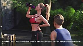 A wife and stepmother enjoy a casual jog together in the neighborhood