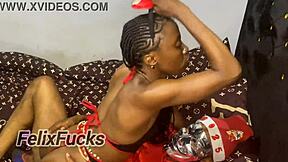 Skinny Petite Ebony Teen Vera Rides Big Fat Cock Doggystyle