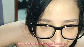 Filtrado video of petite babe giving rimjob