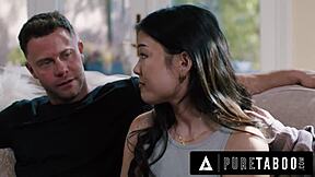 shocked lulu chu finds bdsm sex tape from neighbors seth gamble and kimmy kimm in rough ffm threesome 😱🔥