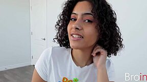 petite black stepsis dani diaz gets taboo pov fucking from skilled guy.