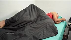 Sharing bed with stepbrother leads to unexpected rough anal creampie sex