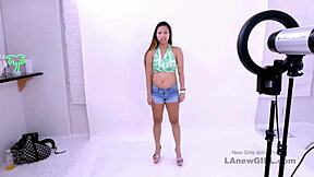 sexy asian-american model felt so aroused when the producer seduced her