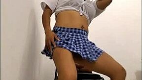 Slutty student grabs her toy for kinky domination fuck in principal's office