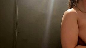 Public natural tits play and nipple clamps