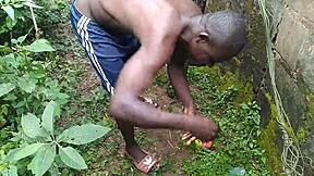 sex with plantain in the garden using oiled young body