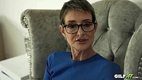 Watch lesbian grandma and teen 18+ gabie use dildo to cum hard together 🔥