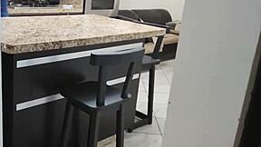 i grab her big ass while she cleans the kitchen for rough anal