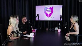 Mary Red Queen appears in compilations on Bora Cast with Bruna Carlos. Watch her in sheer red lingerie during interviews and group sessions involving cuckold humiliation and outdoor fetish play.