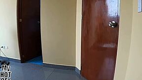 Overwhelmed by Lust Removing Condom from Busty Prostitute's Dripping Pussy